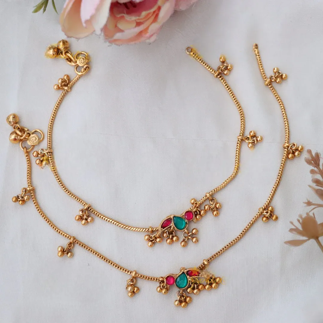 Gold Parrot Anklets